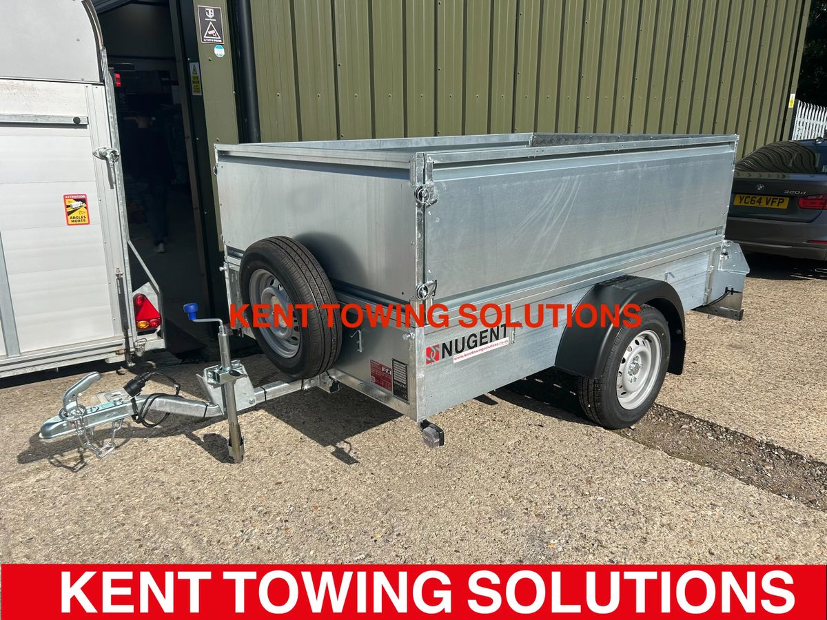 Nugent U2213S 7ft1 x 4ft2 Utility Trailer with Side Extensions, Ramp Tailgate, Spare and Jockey